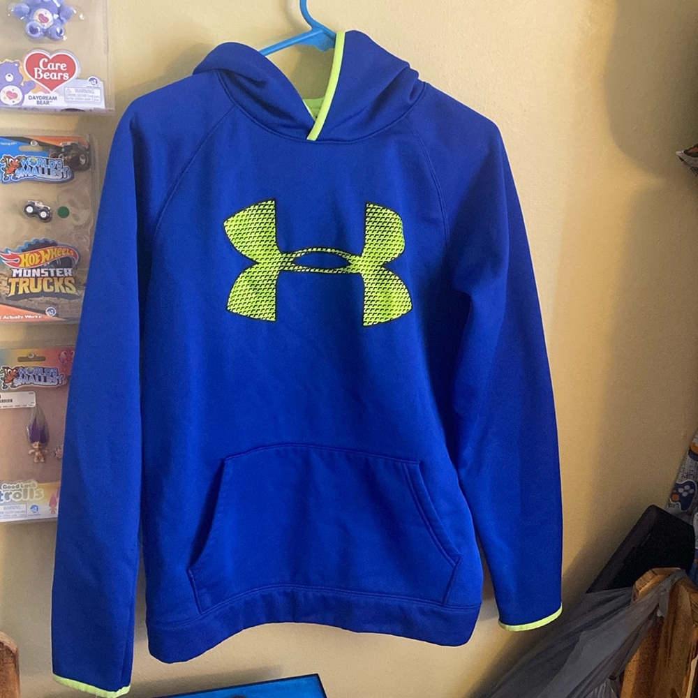 Blue hooded sweatshirt